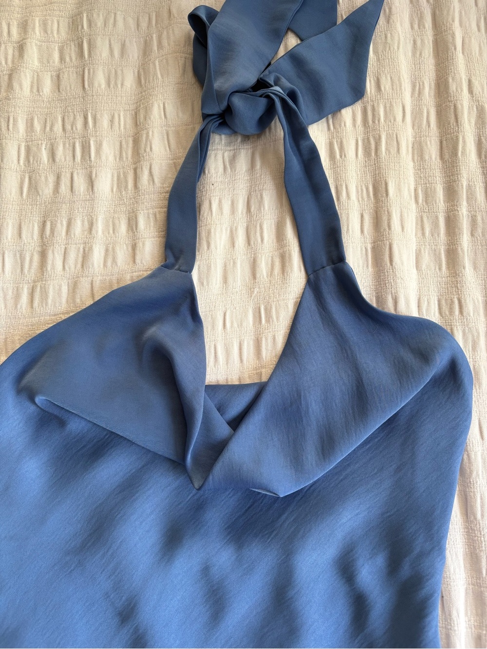 Lulu's Slate Blue Cowl Wedding Guest Dress
